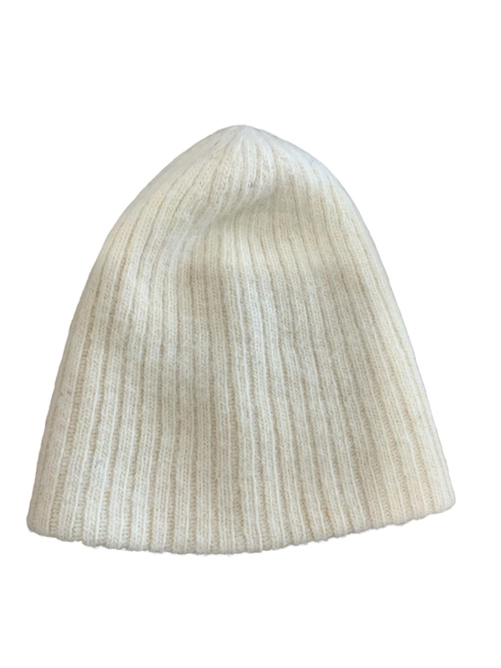 Wol Hide Women’s Cream Ribbed Knit Beanie Hat ONE Size
